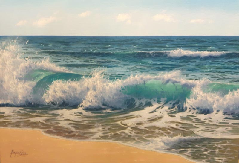 A Canto of Blue - Painting by Antonio Soler