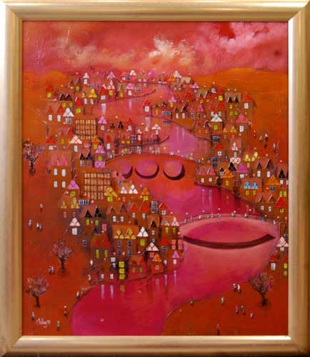 Crimson Waters - Painting by Bill Tolley