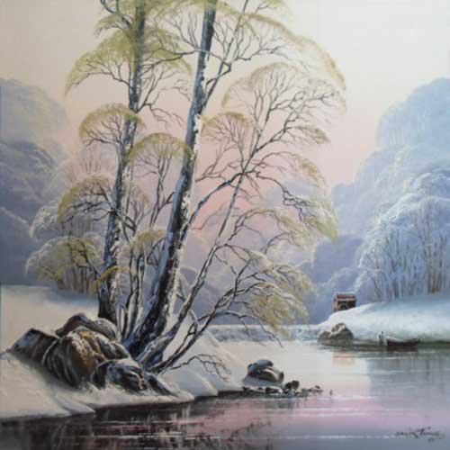 Winter River - Painting by David James