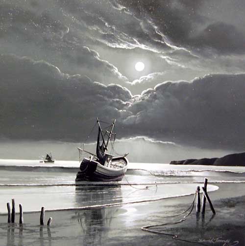 Silver Night - Painting by David James