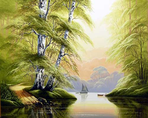 Green Lagoon - Painting by David James