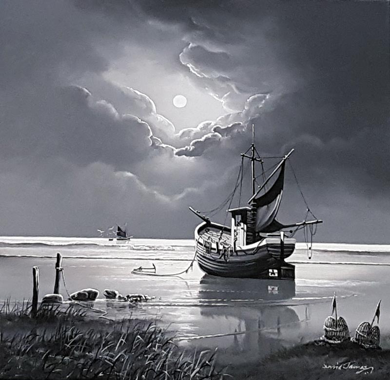 Moonlit Way - Painting by David James