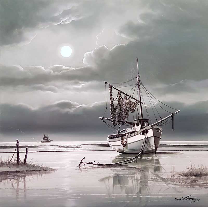 Silver Sea - Painting by David James