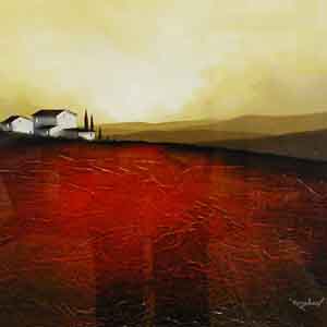 Tuscany Landscape - Painting by David Renshaw