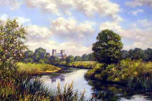 Original river scene - Painting by Deborah Poynton