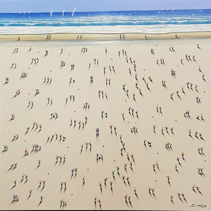 Beach People - Painting by J. C. Morey