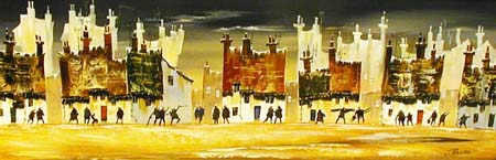 Cottages - Painting by Joe Bowen