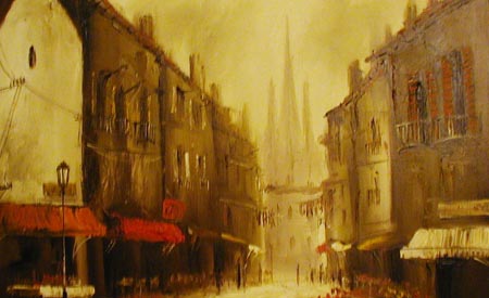 Flower Market - Painting by John Bampfield