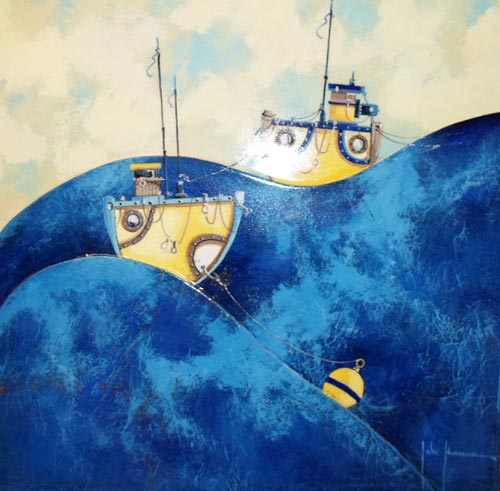 Bumpy Waters - Painting by John Horsewell