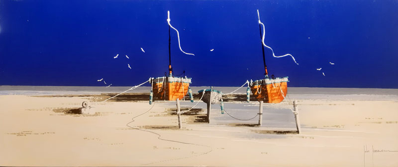 Summer Moorings - Painting by John Horsewell