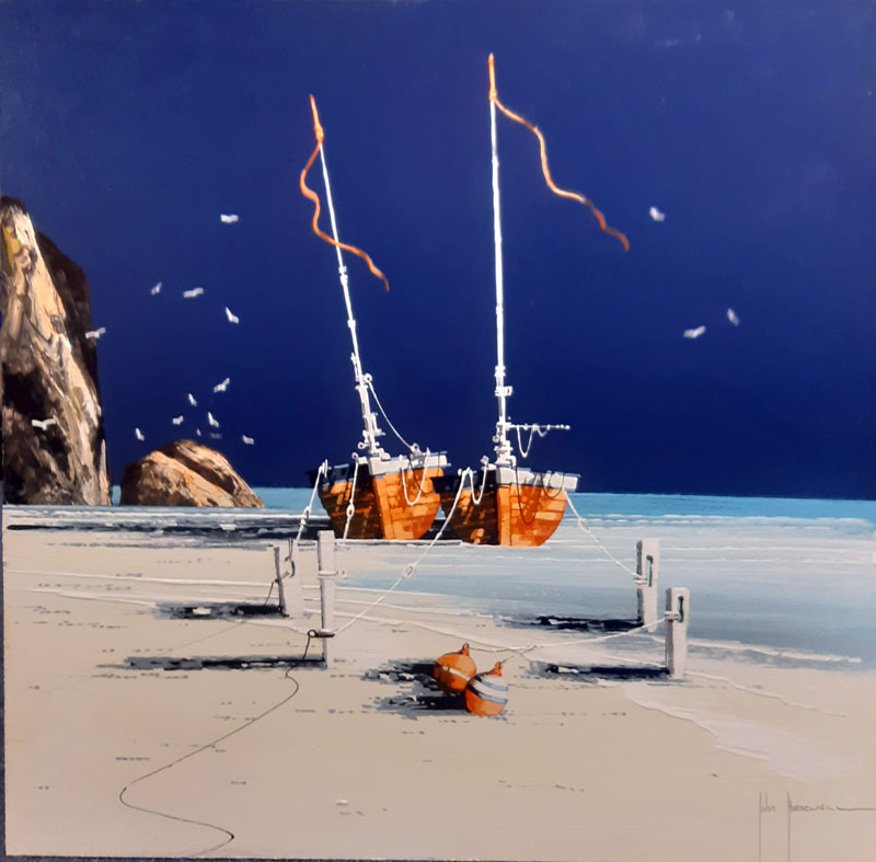 Two Maidens - Painting by John Horsewell