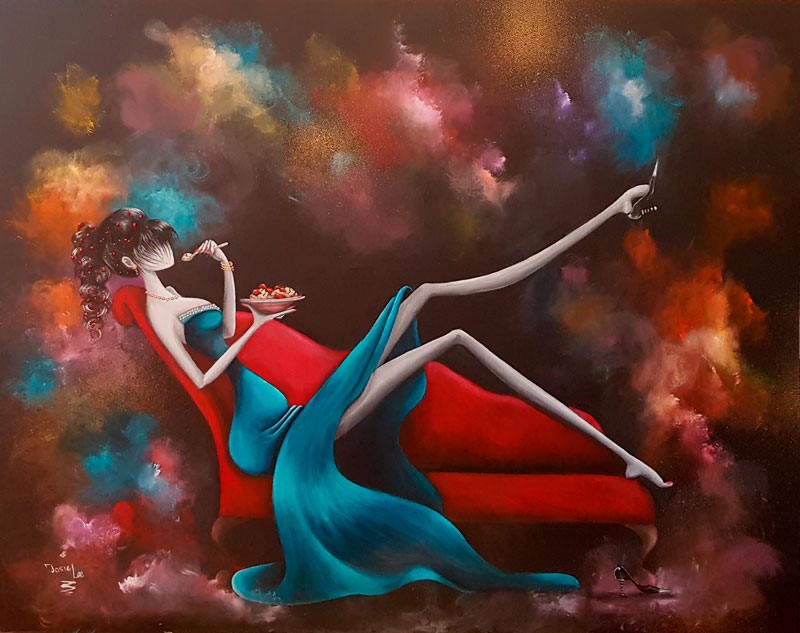 Raspberry Ripple - Painting by Josie Lee