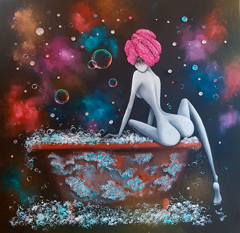 Mistress Collection - No Peeking! - Painting by Josie Lee