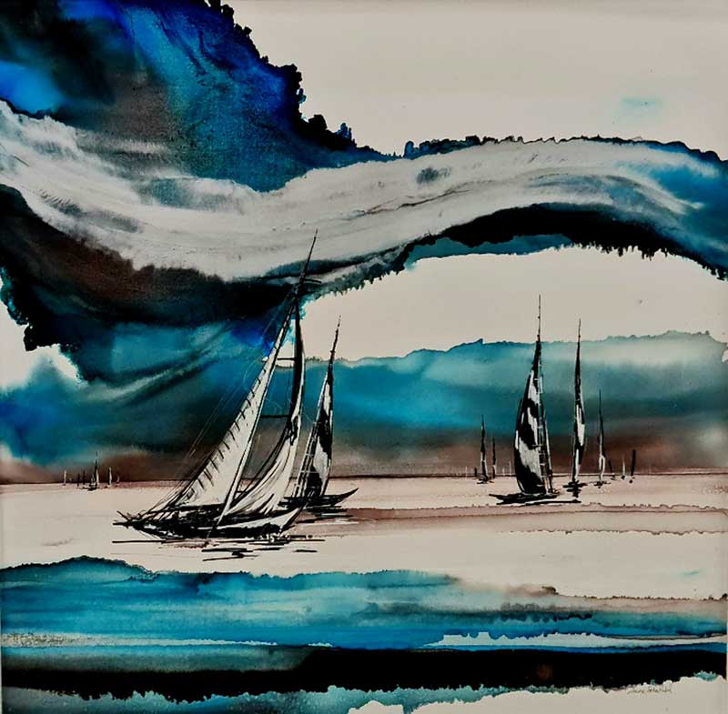 Molten Skies - Painting by Louise Schofield
