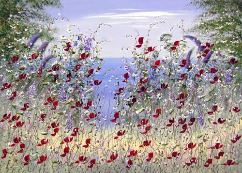 Salvia on the Wind - Painting by Mary Shaw