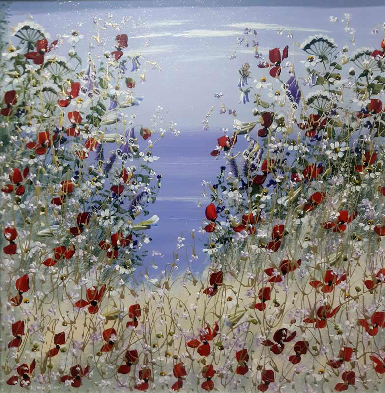 Scarlet Peepers - Painting by Mary Shaw