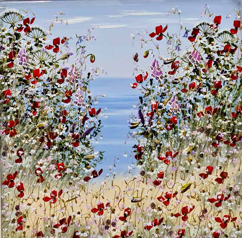 Ruby Petals - Painting by Mary Shaw