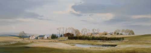The Pond, Derbyshire - Painting by Michael Barnfather
