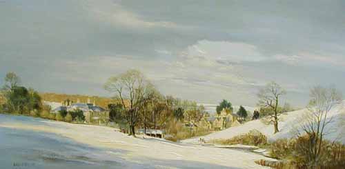 Symondsbury Village - Painting by Michael Barnfather