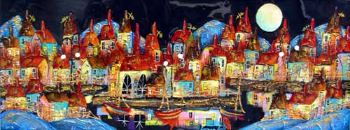 Dream Lagoon - Painting by Rozanne Bell