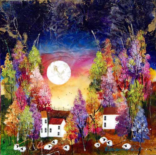 Honeyed Skies - Painting by Rozanne Bell