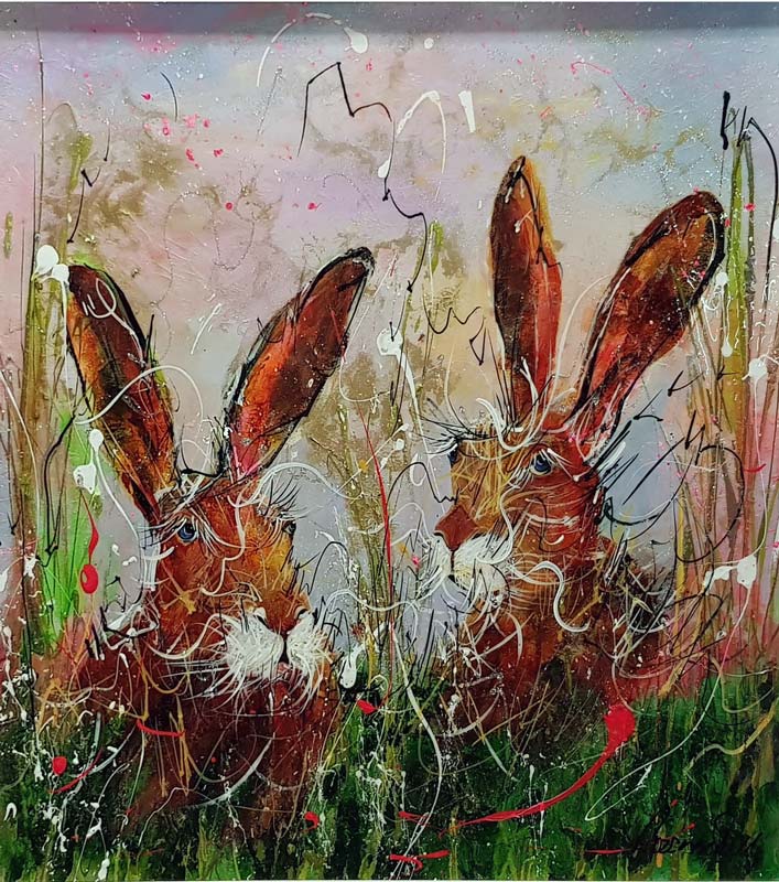 Peek-a-Boo - Painting by Rozanne Bell