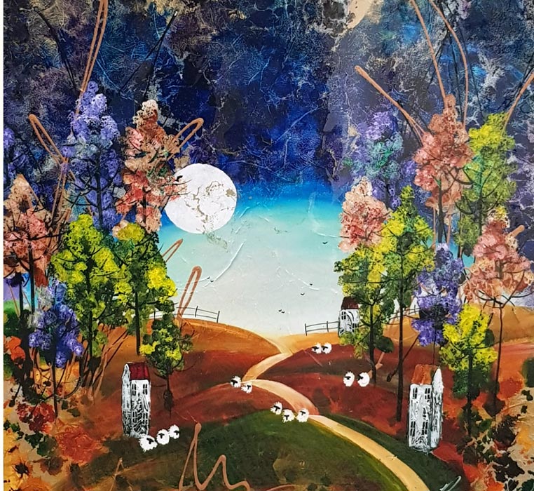 A Winding Road - Painting by Rozanne Bell