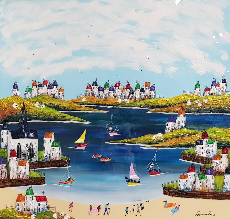 Blue Lagoon - Painting by Rozanne Bell