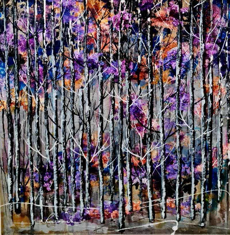 Amethyst Forest - Painting by Rozanne Bell