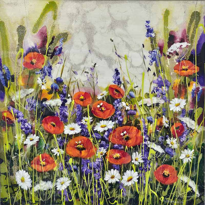 A Passion of Poppies - Painting by Rozanne Bell