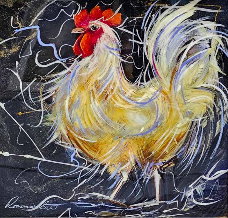 Chic Chick! - Painting by Rozanne Bell