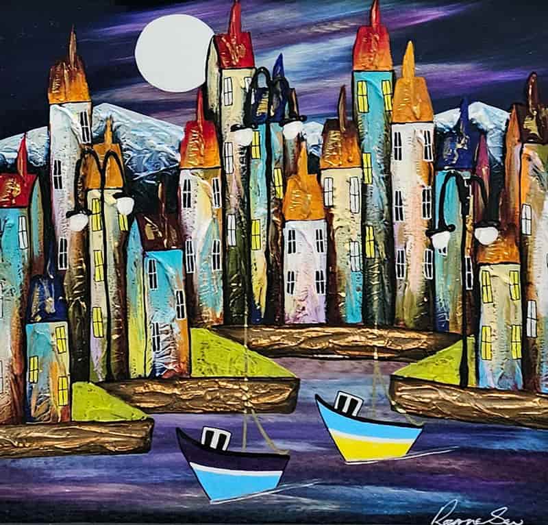 Midnight Waters - Painting by Rozanne Bell