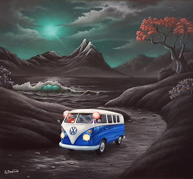 Moonlight Campers - Painting by Scott Bateman