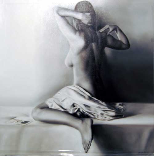 Camera Shy  - Painting by Talentbek Chekirov