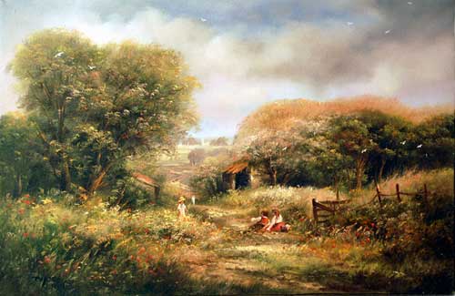 Summer Playtime - Painting by Ted Dyer 